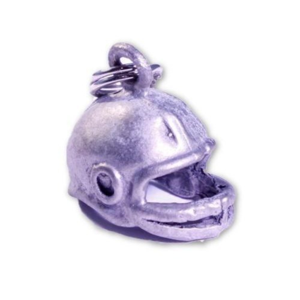 Football Player Helmet Fashion Jewelry Silver Toned Pewter Charm Or Pendant